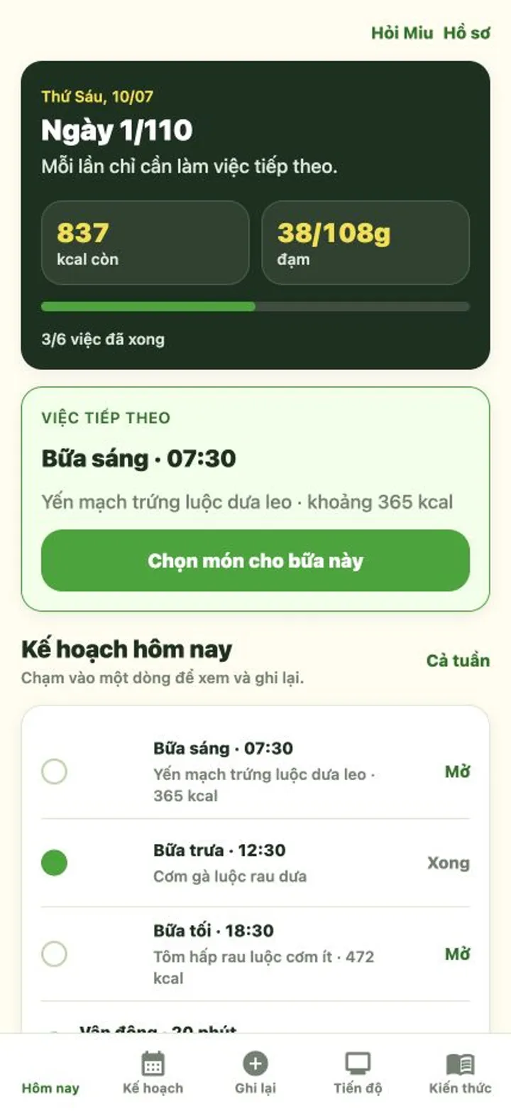 Màn Hôm nay của MiuFit